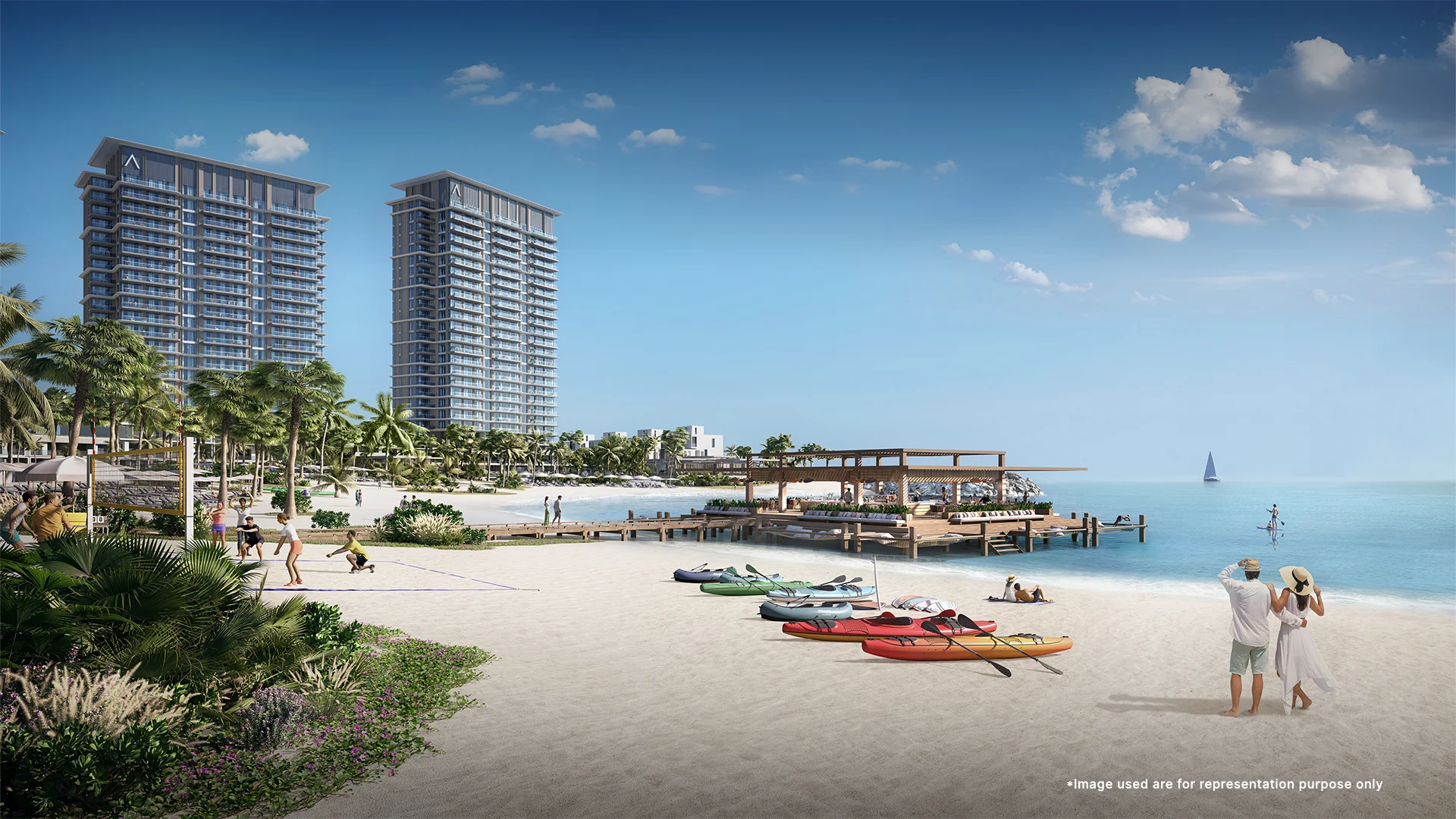 Emaar Address Residences Al Marjan Beachfront On RAK A state-of-the-art Volley Ball And Kayaking sports complex with stunning sea views.